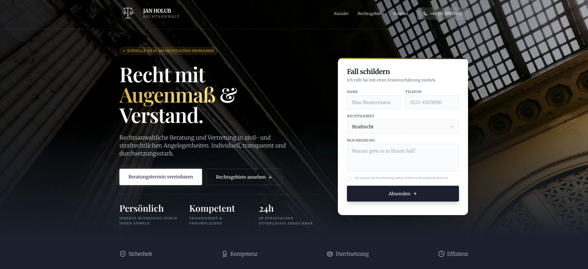 Rechtsanwalt Holub Website